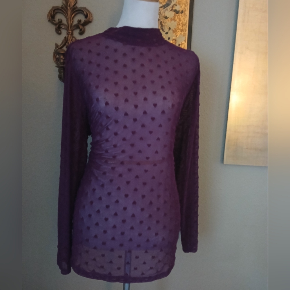 Lane Bryant Purple Sheer Blouse